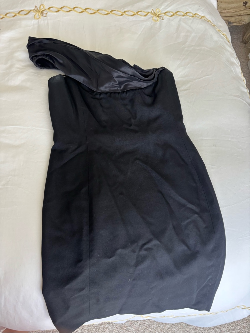 Angel Sanchez Black One-Shoulder Cocktail Dress 6